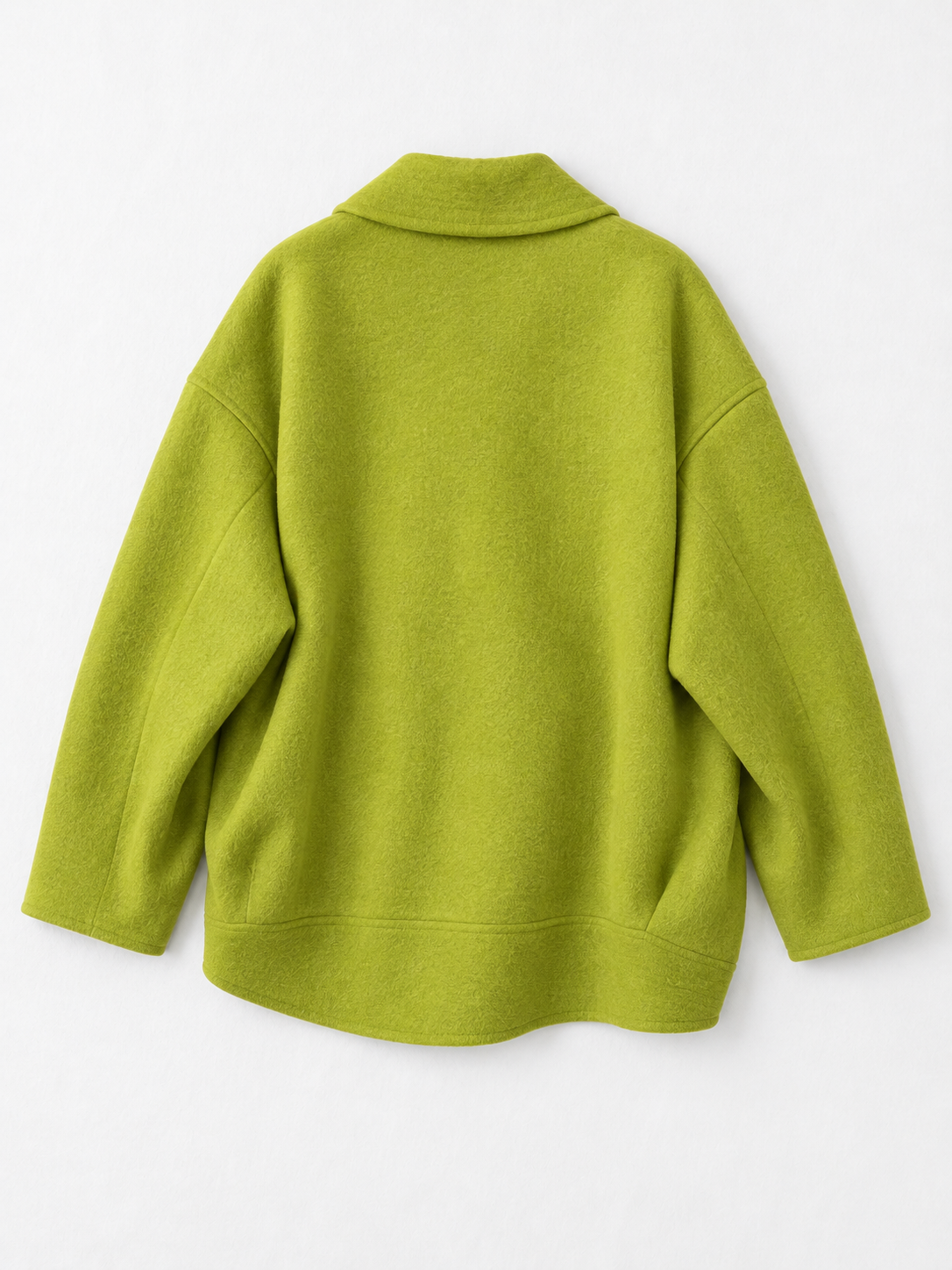 Curved Shawl-Collar Coat · flat-back