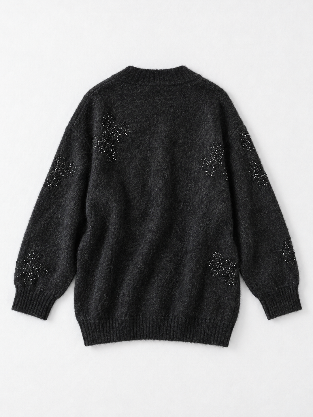 Crystal Flower Knit Cardigan · flat-back
