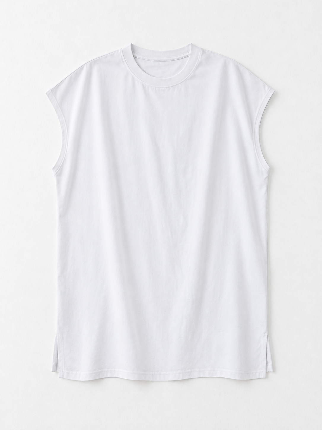 white tee · flat-front
