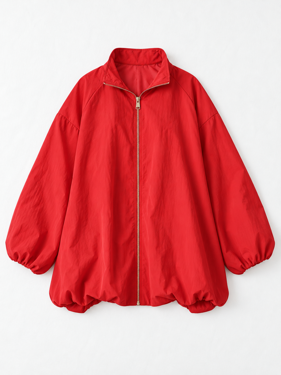 Zip-Front Balloon Jacket · flat-front