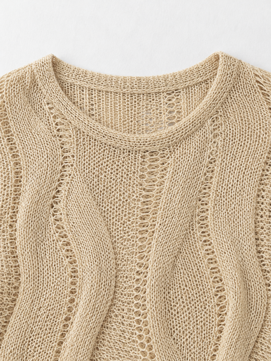 Openwork Wave-Knit Sweater · detail-1