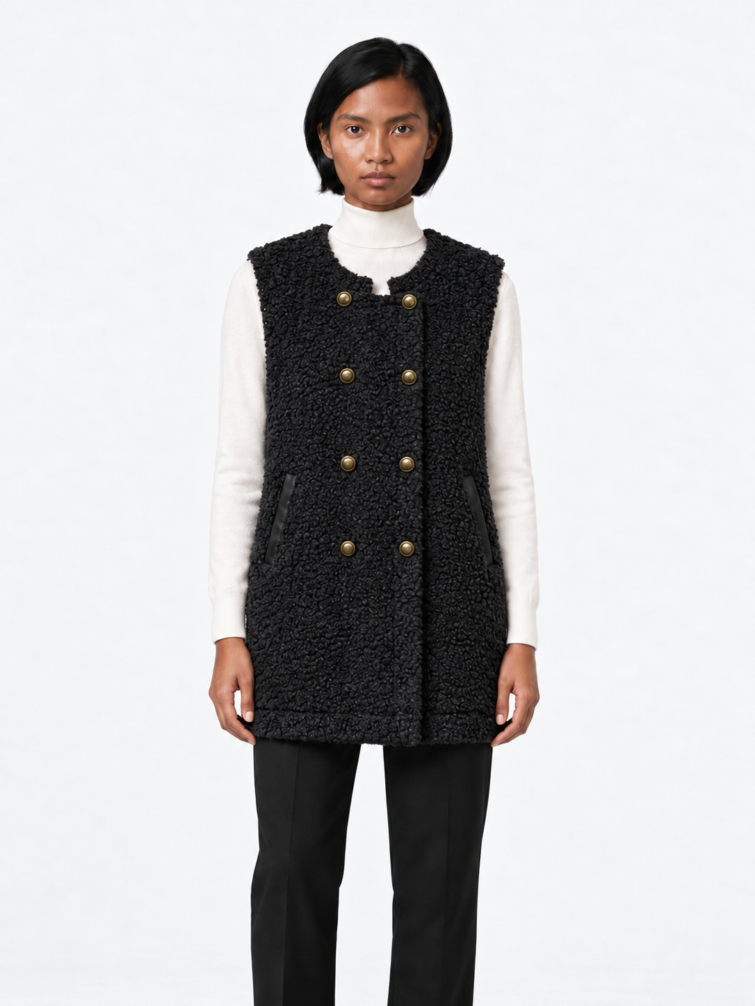Black vest · model-front