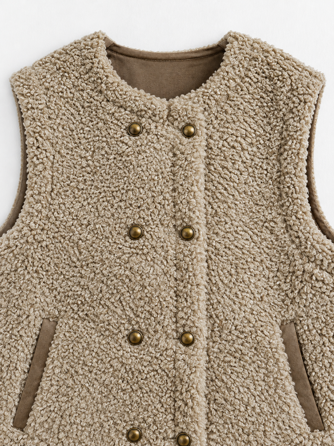 Double-Breasted Textured Vest · detail-1
