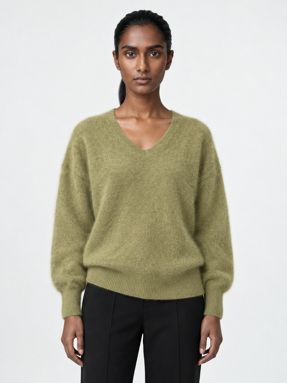 Soft V-Neck Knit Sweater