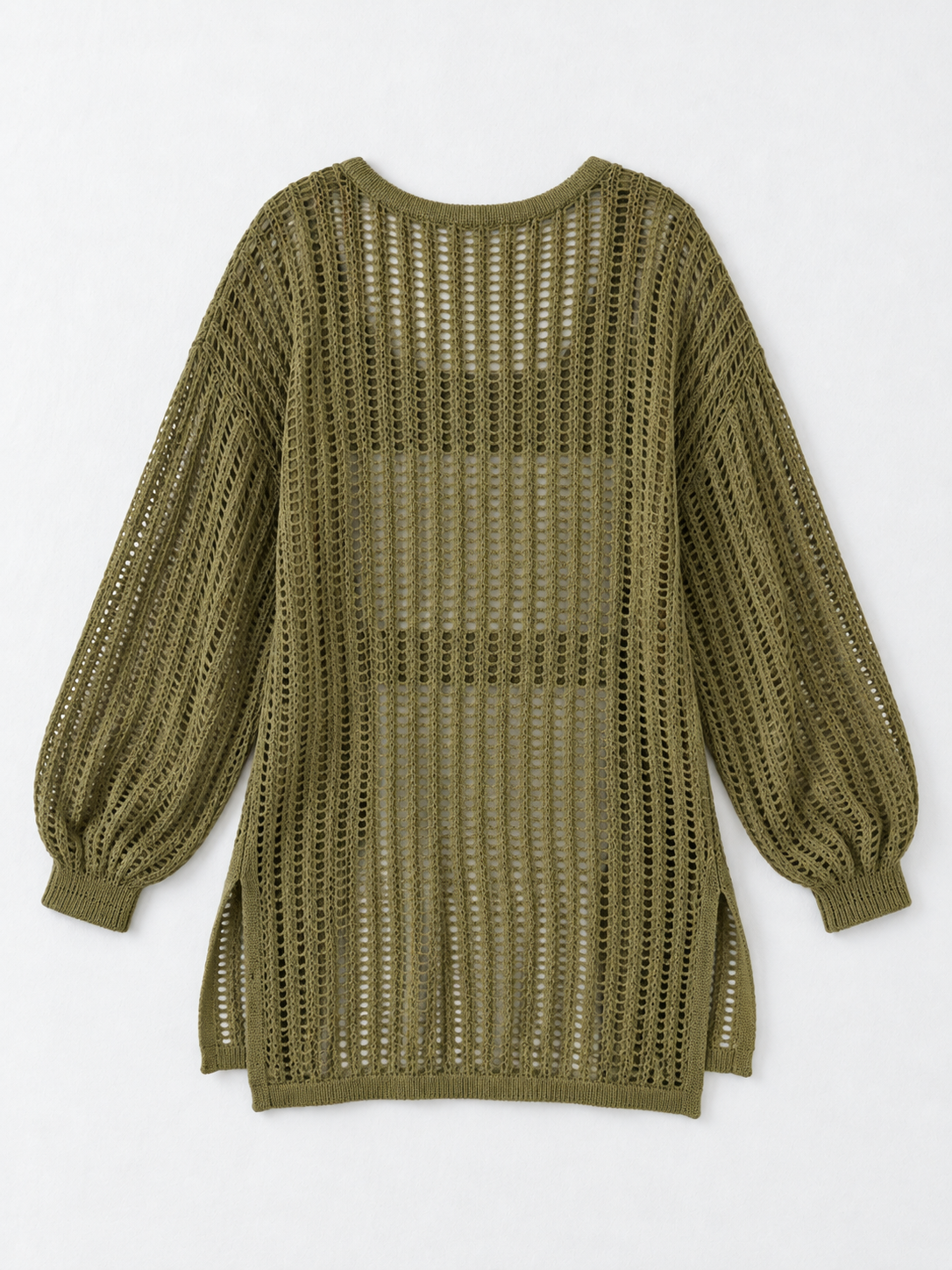 Longline Open-Stitch Sweater · flat-back