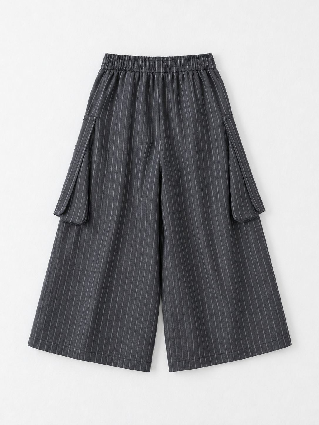 Oversized Pocket Pinstripe Culottes · flat-back