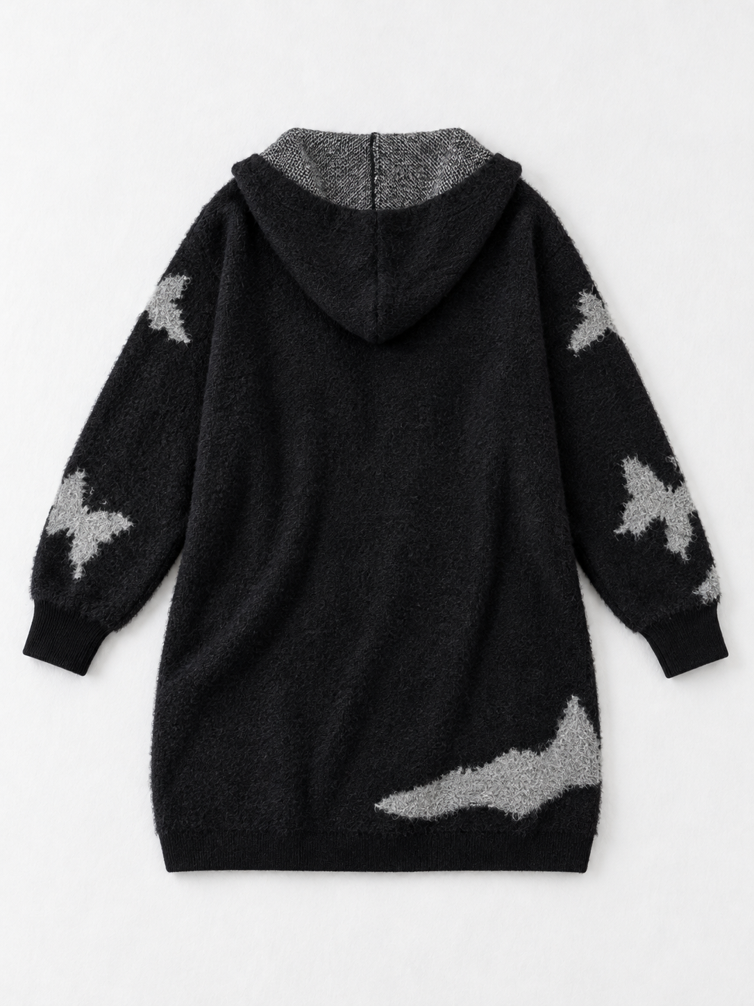 Butterfly Hooded Knit Tunic · flat-back
