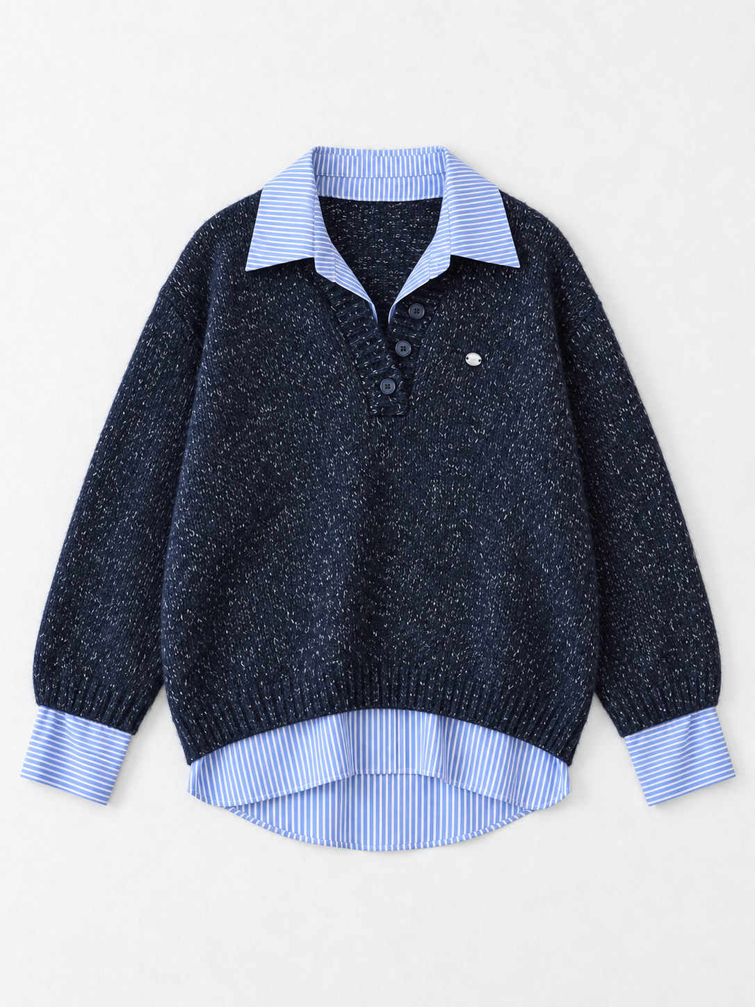 navy blue · flat-front