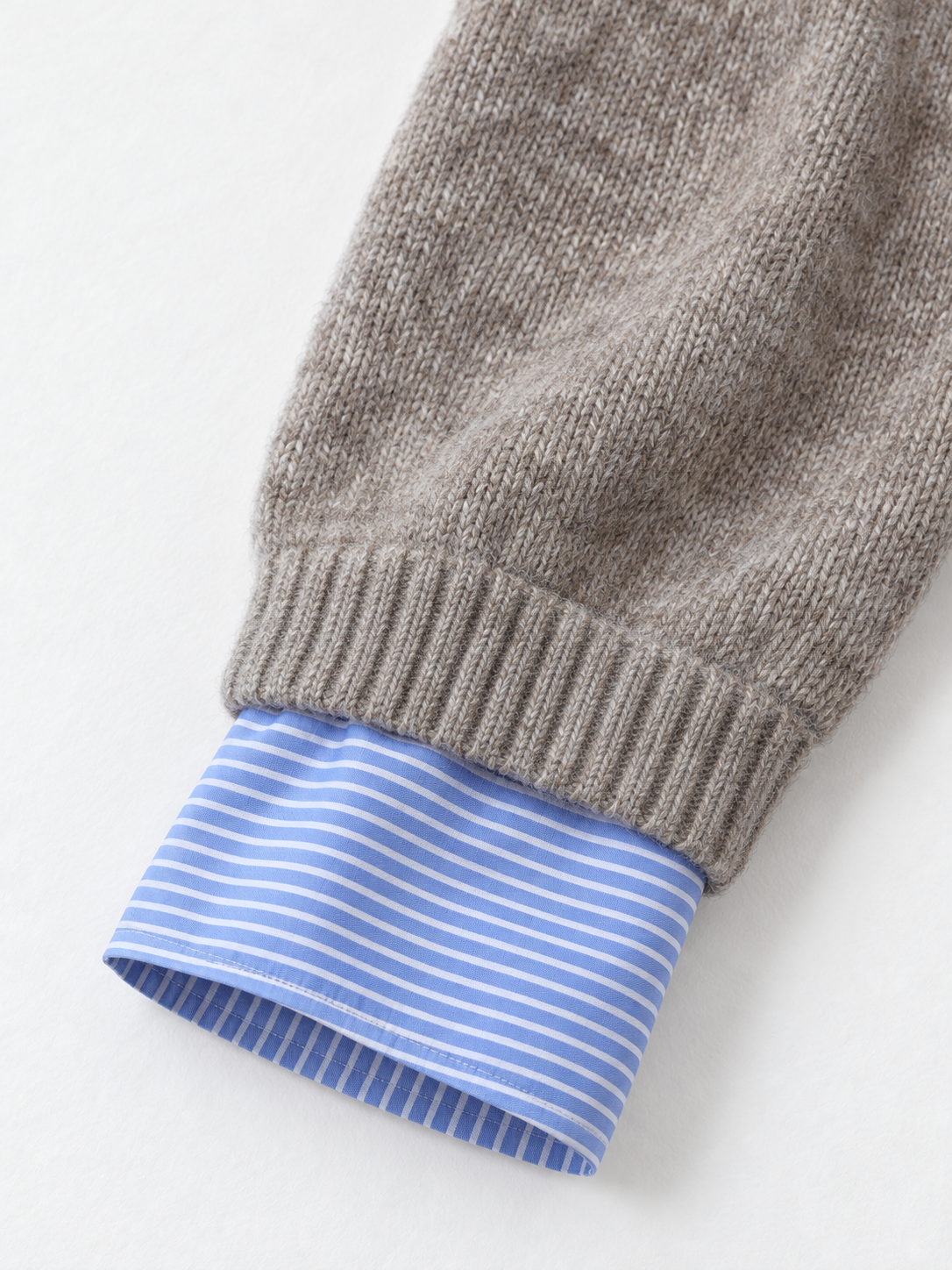 Stripe-Trim Collared Knit Sweater · detail-2