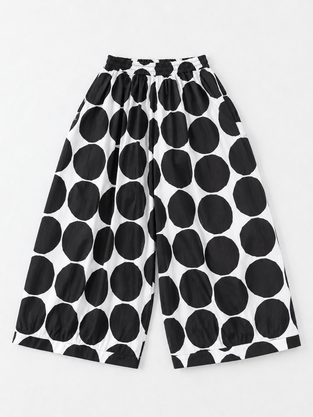 Graphic Dot Wide-Leg Trousers · flat-back