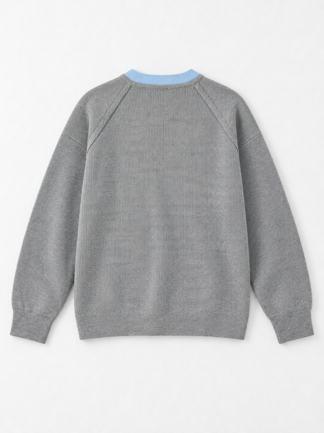 Contrast Notch-Neck Knit Sweater · flat-back