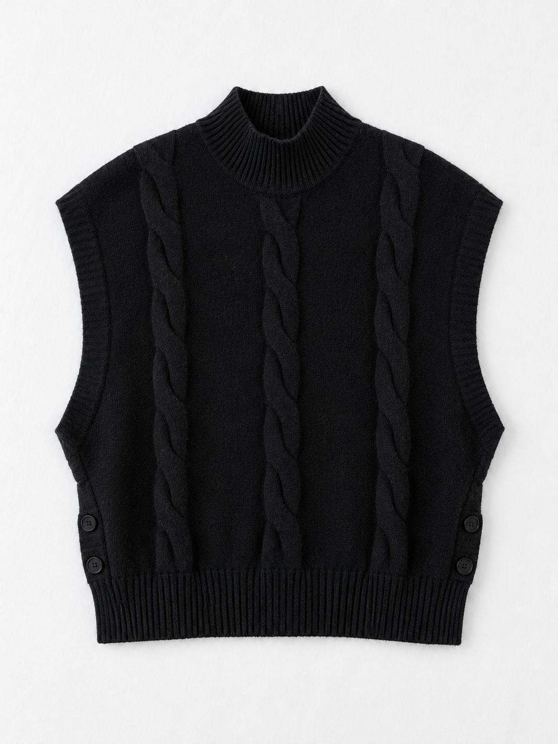 Black · flat-front