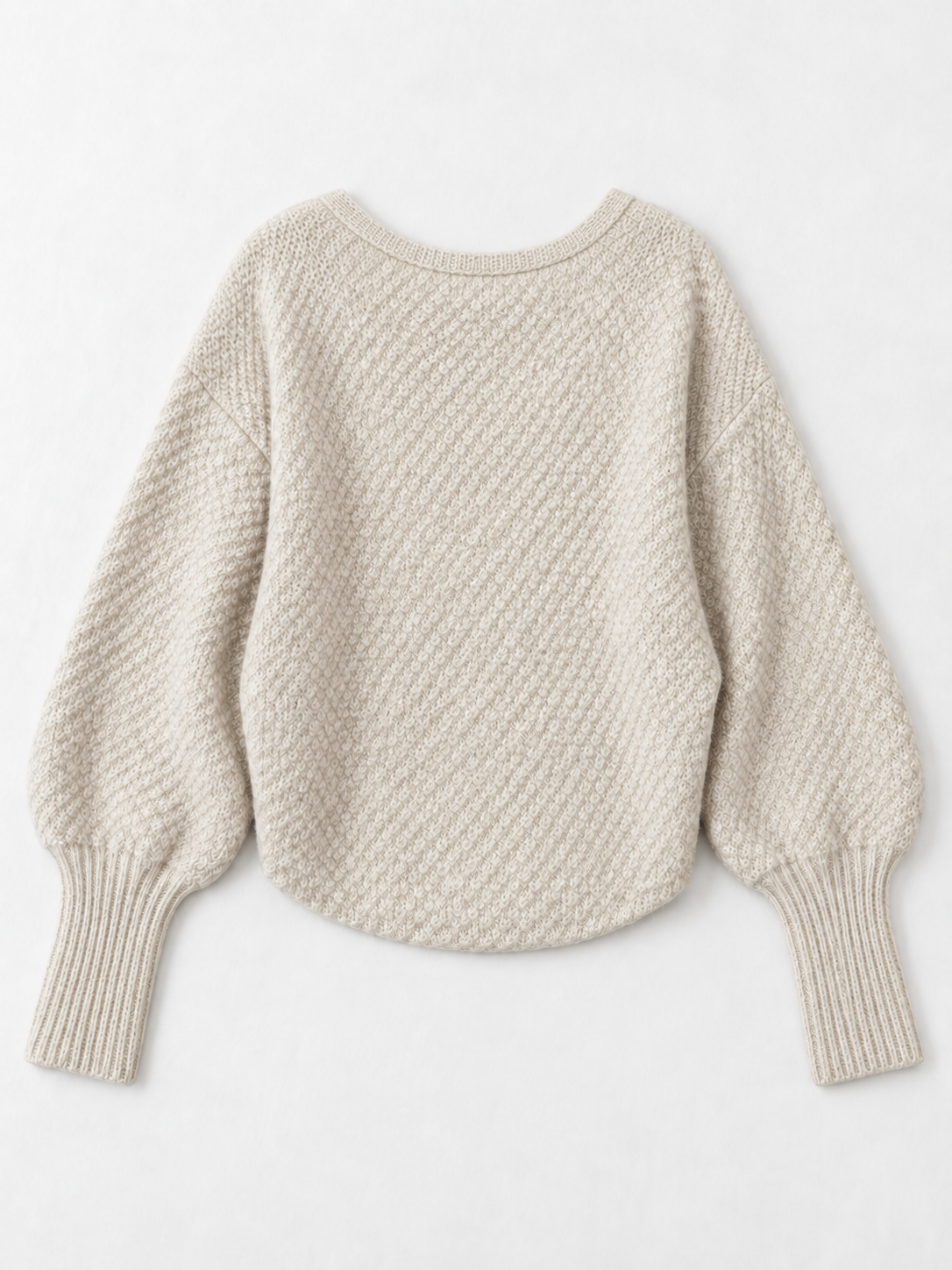 Lace-Edge Batwing Knit Cardigan · flat-back