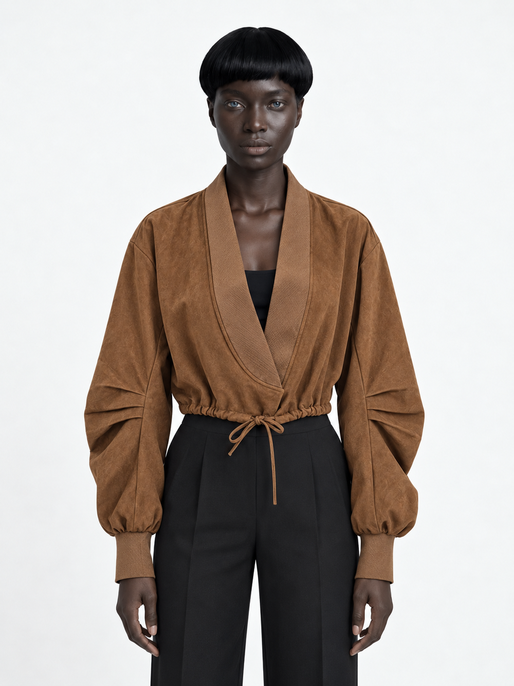 Drawstring Cropped Jacket
