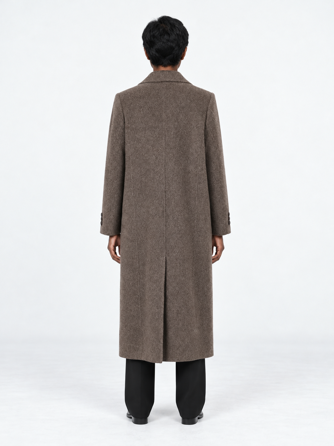 Long Notch-Lapel Coat · model-back