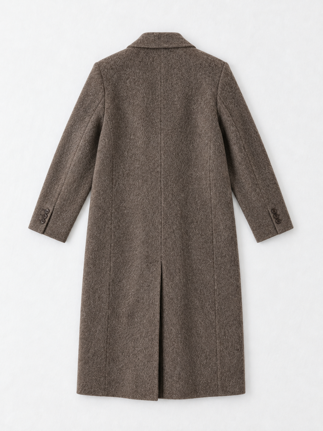 Long Notch-Lapel Coat · flat-back