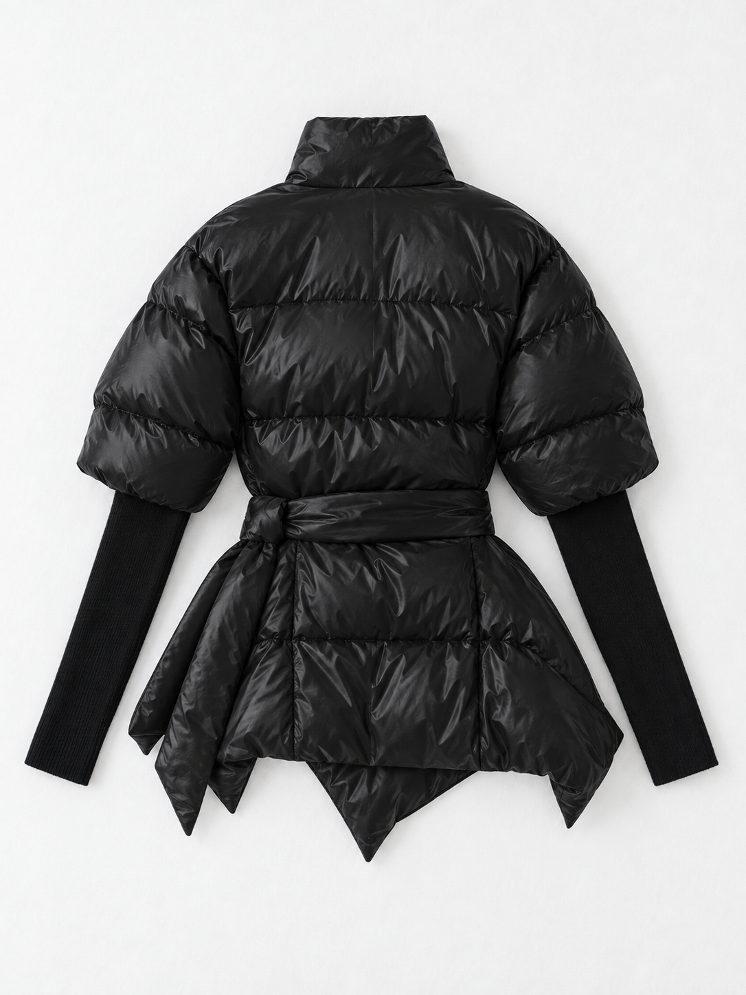 Tie-Waist Hybrid Padded Jacket · flat-back