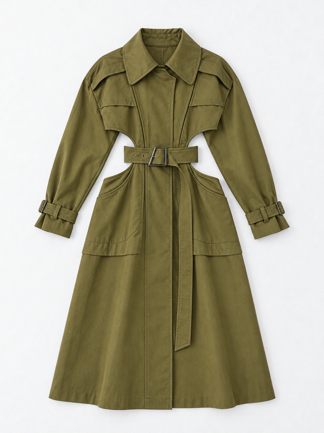 green · flat-front