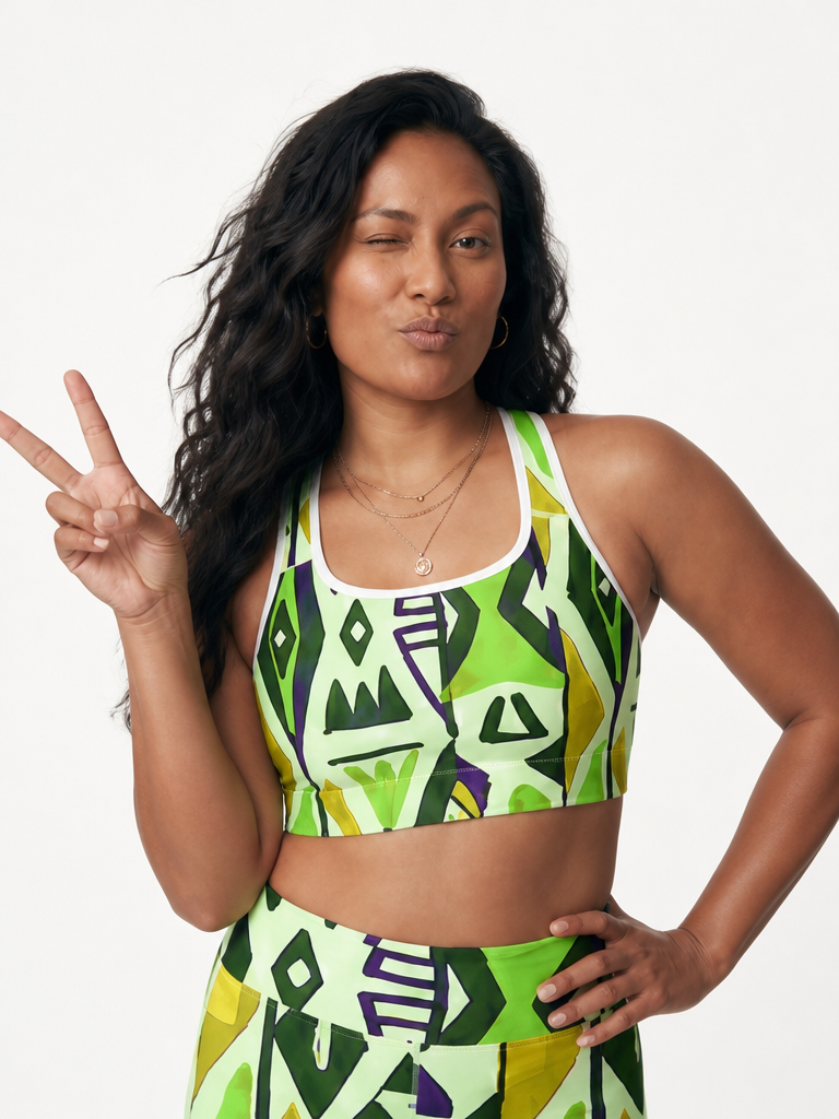Sage Geometric Bra